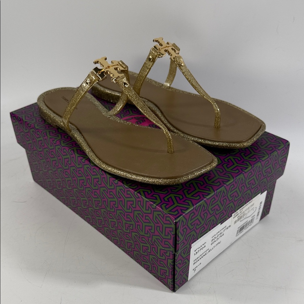 Tory Burch Glittering Gold Sandals womens size 7